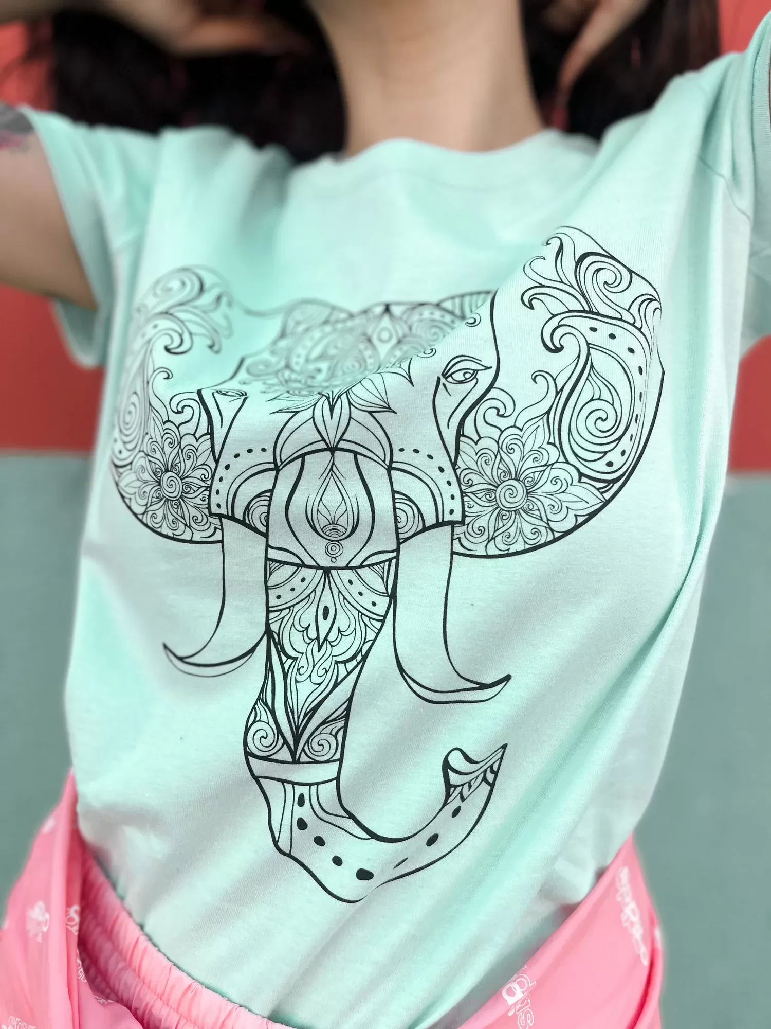 Camiseta Feminina em Meia Malha com Bordado de Elefante - Você