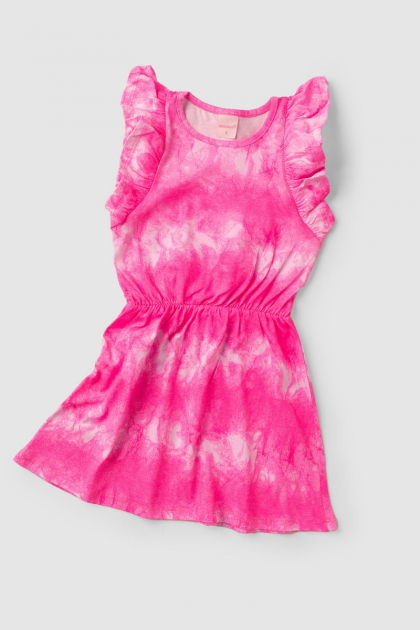 Vestido Infantil Feminino Tie Dye Pink