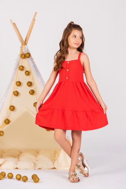 Vestido Princesa Vermelho - kimimo kids - Vestido Feminino