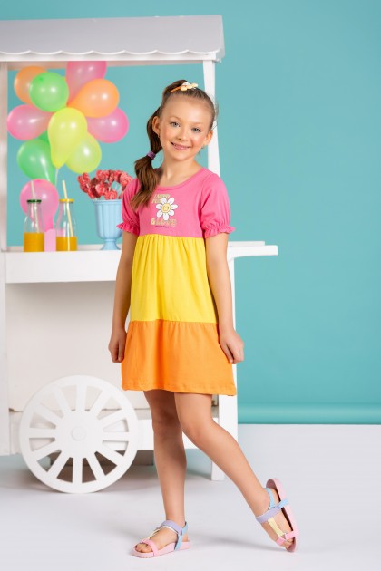Vestido Feminino Infantil I Need Fun Tricolor
