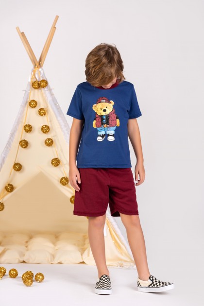 Conjunto Masculino Infantil Urso Marinho Cute