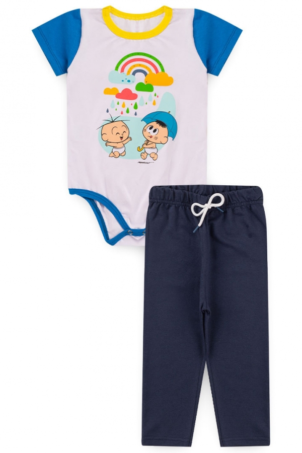 Conjunto Feminino Infantil Love Mônica Branco em Promoção na