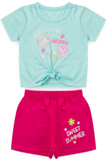 Conjunto Feminino Infantil Amigas Sempre - Peppa Pig
