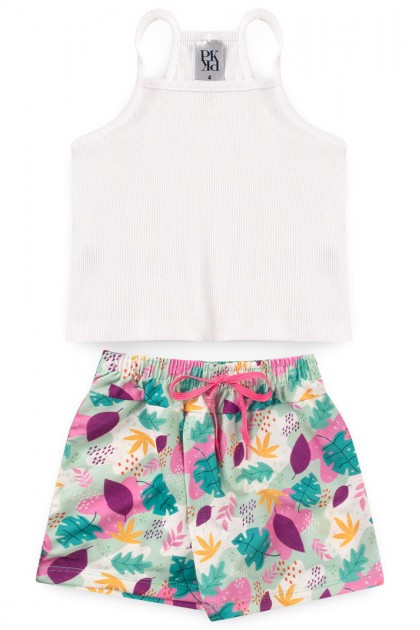 Conjunto Infantil Feminino Folhas Caem Ribana