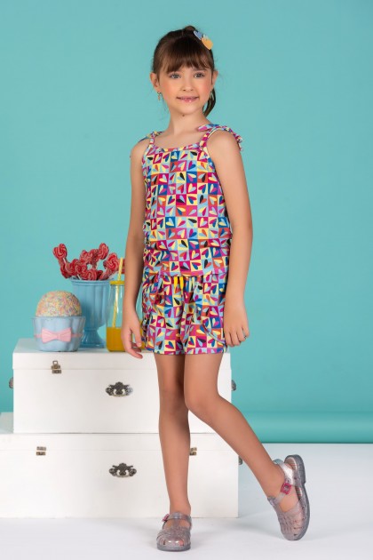 Conjunto Feminino Infantil Coração Pink
