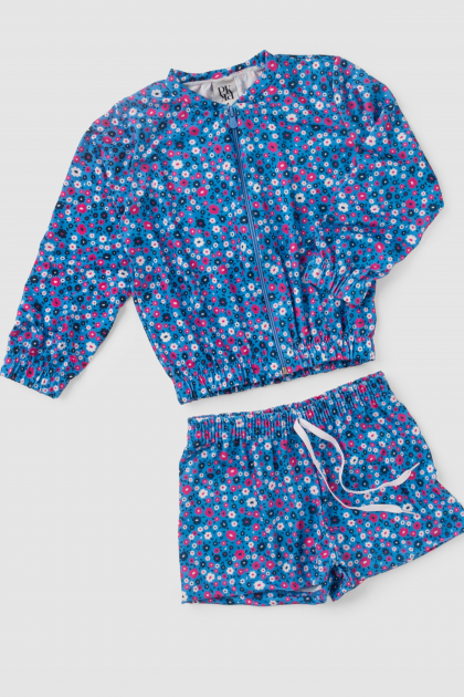 Conjunto Infantil Feminino Floral Blue