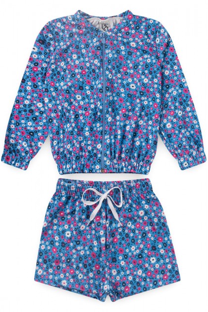 Conjunto Infantil Feminino Floral Blue