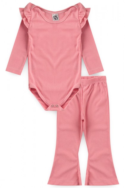 Conjunto Feminino Infantil Frufru Canelado