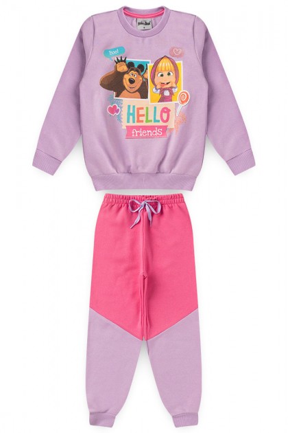 Conjunto Feminino Hello Friends - Masha e O Urso