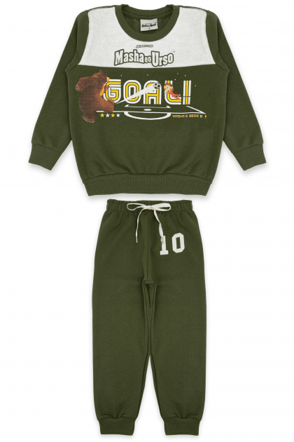 Conjunto Masculino Infantil Goal - Masha e O Urso