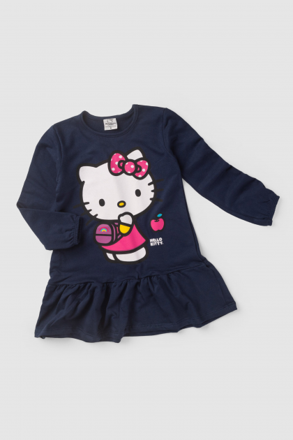 Vestido Feminino Infantil Indo para A Escola - Hello Kitty