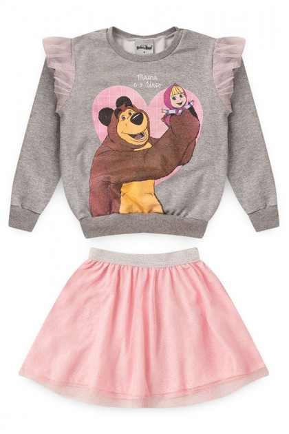 Conjunto Feminino Infantil In The Skies - Masha e O Urso