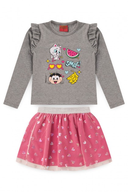 Conjunto Feminino Infantil Smac - Turma da Mônica