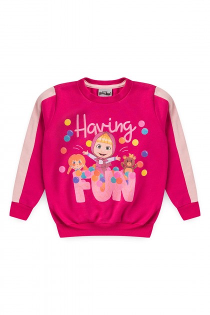 Conjunto Feminino Infantil Having Fun - Masha e O Urso