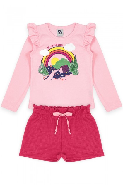 Conjunto Feminino Infantil Camping