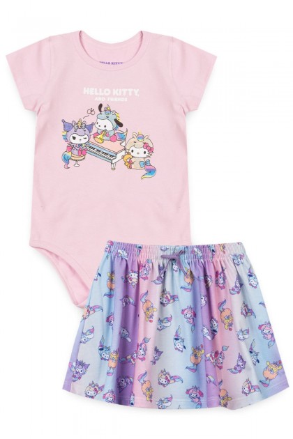 Conjunto Feminino Infantil Hk And Friends - Hello Kitty