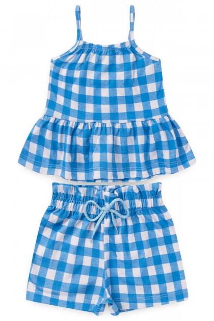 Conjunto Infantil Feminino Xadrez Alcinha