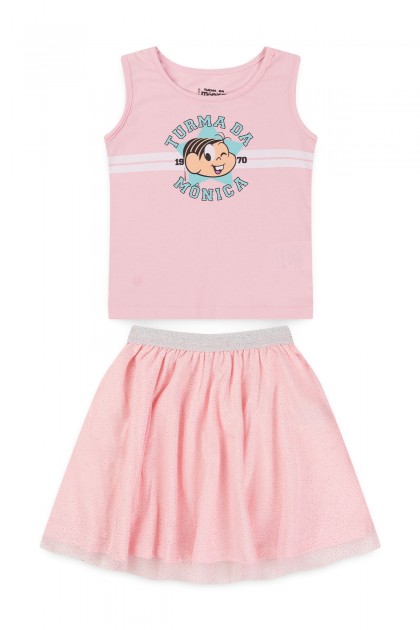 Conjunto Feminino Infantil Super Estrela - Turma da Mônica