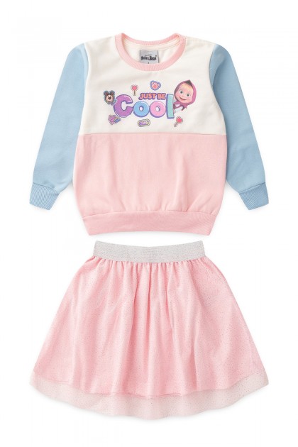 Conjunto Feminino Infantil Hora da Brincadeira - Masha e O Urso