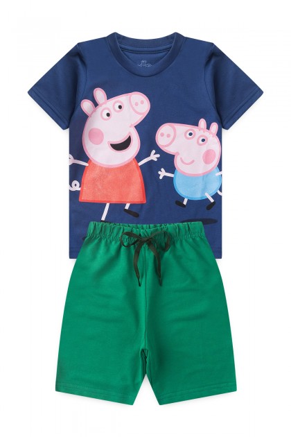 Conjunto Masculino Infantil Amor de Irmão - Peppa Pig