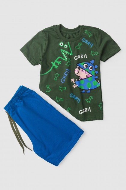 Conjunto Masculino Infantil Fantasia Dino - Peppa Pig