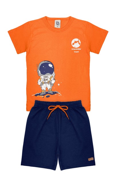 Conjunto Masculino Laranja Mundo