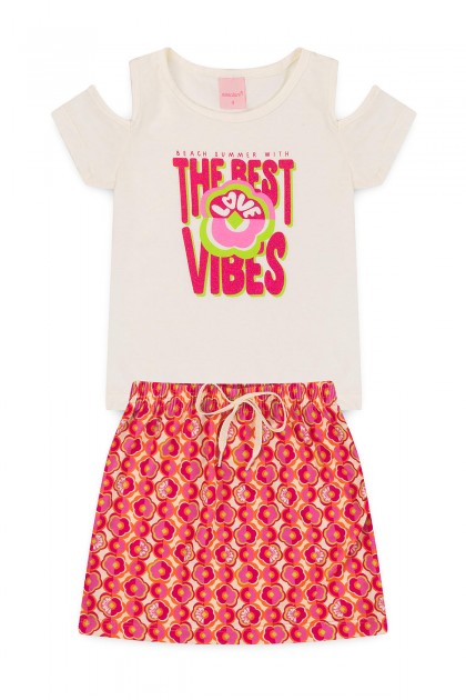 Conjunto Feminino Infantil Melhores Vibrações