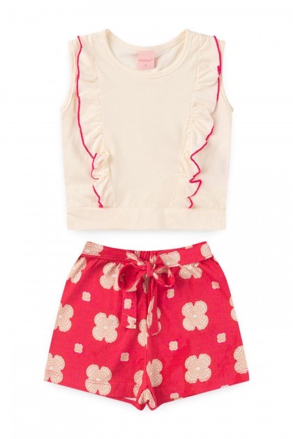 Conjunto Infantil Feminino Babado Delicado