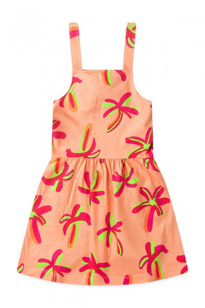 Vestido Infantil Feminino Coqueiros Tropicais