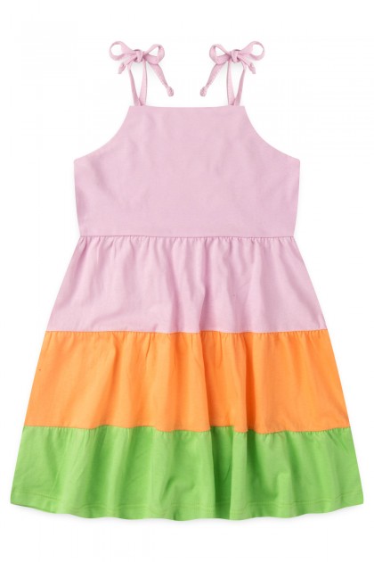 Vestido Infantil Feminino Tricolor Tropical