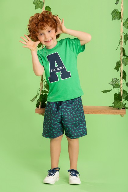 Conjunto Infantil Masculino Pequeno Jacaré