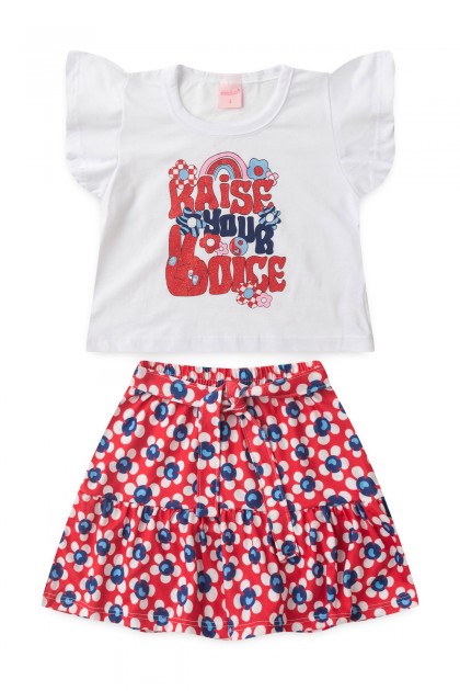 Conjunto Feminino Infantil Brilho e Fantasia