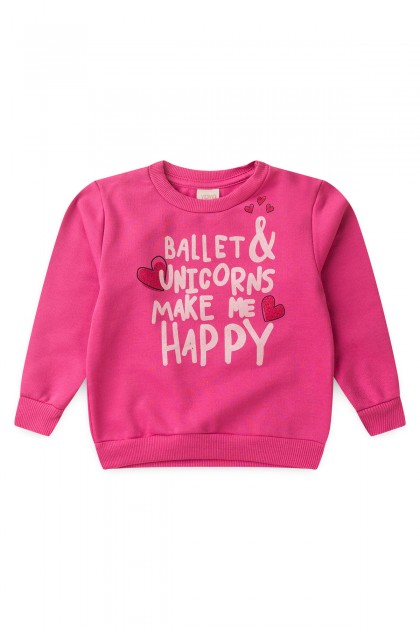 Blusa Feminina Infantil Ballet & Unicórnios