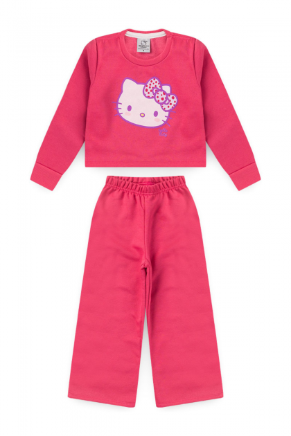 Conjunto Feminino Infantil Pink Cropped - Hello Kitty