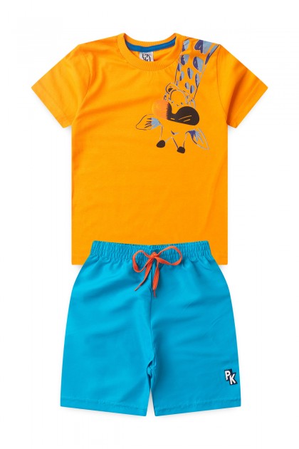 Conjunto Masculino Infantil Girafa Sun Laranja