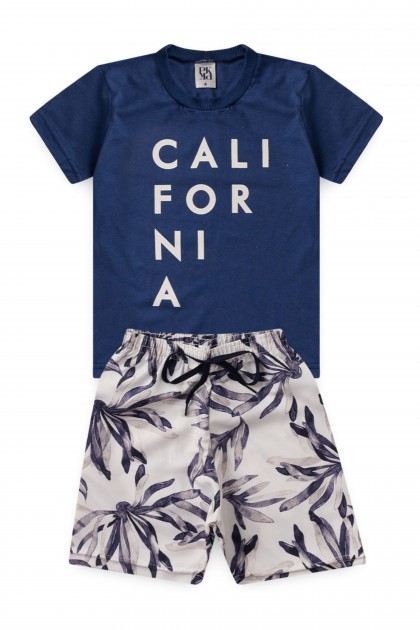 Conjunto Masculino Infantil California Azul Marinho