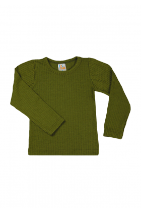 Blusa Canelada Manga Longa - Verde - Ame Kids