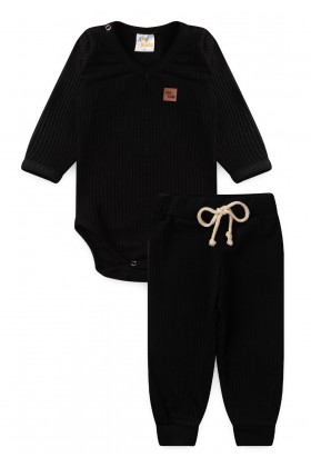 Conjunto Body Canelado Menino - Ame Kids