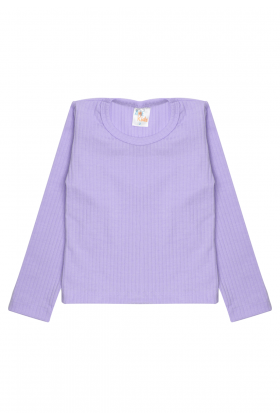 Blusa Canelada Manga Longa - Roxo - Ame Kids