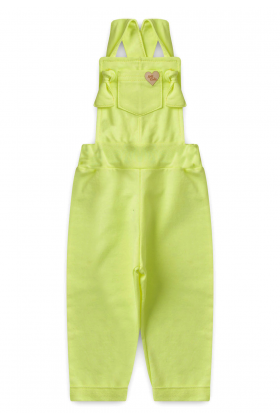 Jardineira Longa Moletinho - Verde Neon - Ame Kids