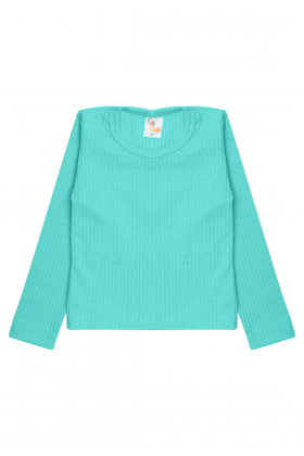 Blusa Canelada Manga Longa - Verde Menta - Ame Kids