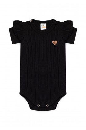 Conjunto Body Canelado - Preto / Pied de Poule - Ame Kids