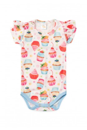 Conjunto Body Canelado Curto Menina - Cupcake - Ame Kids