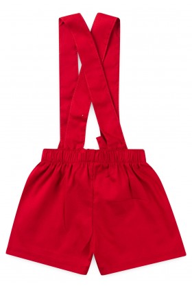 Jardineira Tricoline Lisa - Vermelho - Ame Kids