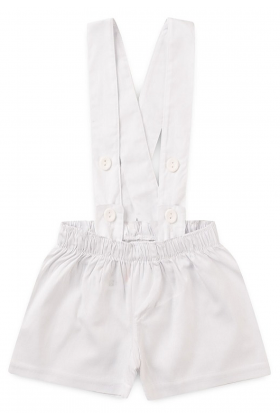 Jardineira Tricoline Lisa - Branco - Ame Kids