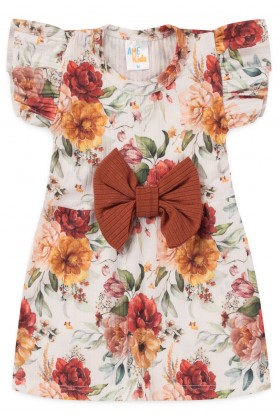 Vestido Curto Menina - Floral Terra - Ame Kids