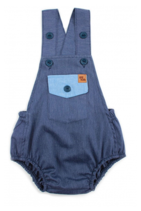 Romper Jeans Escuro com Bolsinho - Ame Kids