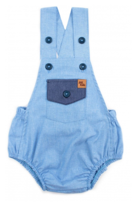 Romper Jeans Claro com Bolsinho - Ame Kids