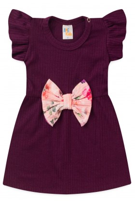 Vestido Curto Menina - Beringela - Ame Kids