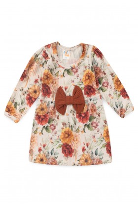 Vestido Manga Longa - Floral Terra - Ame Kids